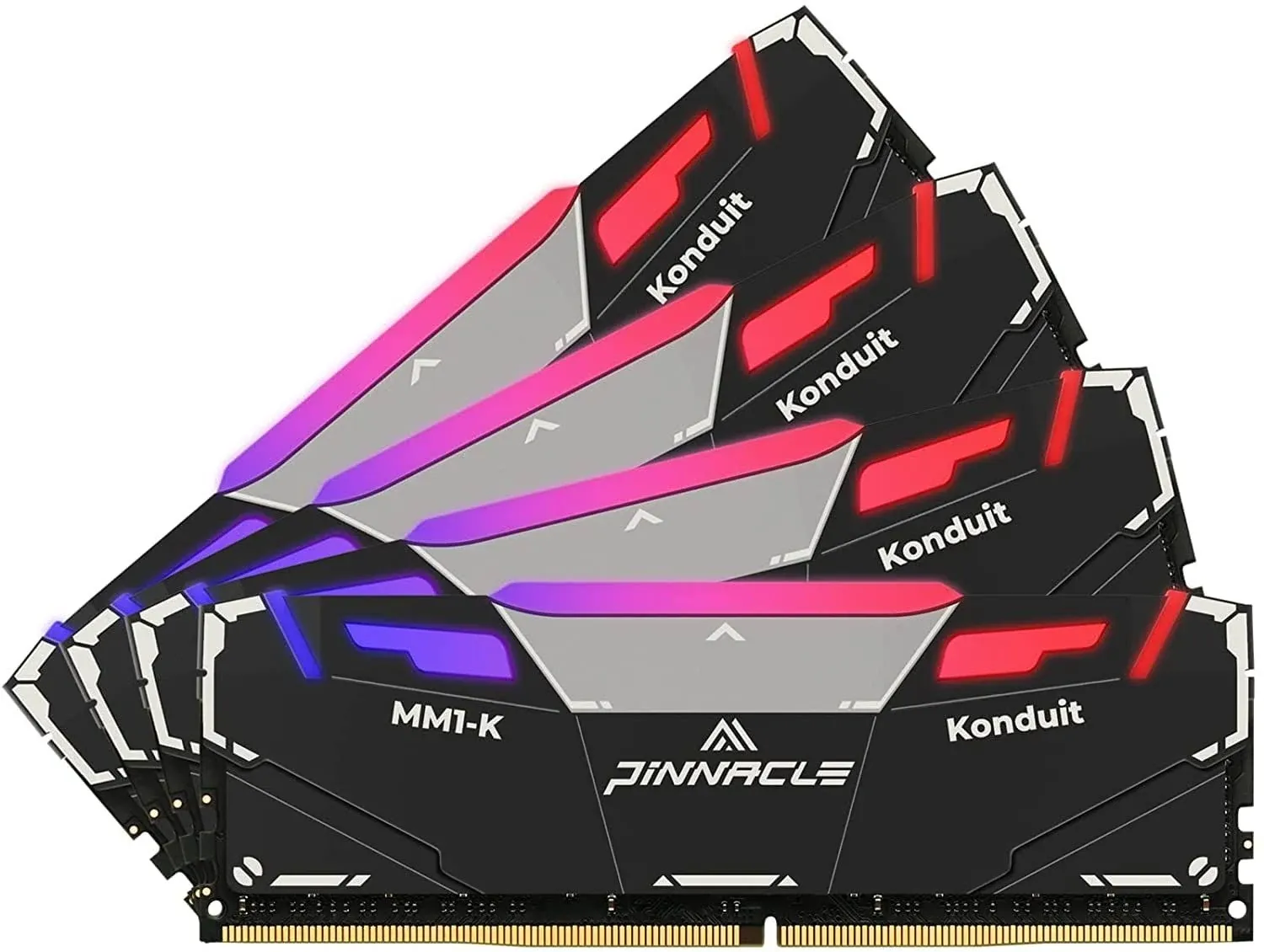 Timetec Pinnacle Konduit RGB 64GB KIT(4x16GB) DDR4 3600MHz PC4-28800 CL18-22-22-42 1.35V Dual Rank Compatible for AMD and Intel Desktop Gaming PC Memory Module RAM - Black