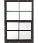 Apple Outdoor Supply 18" W x 27" H Flush Mount Shed Window, 1 Pk - Brown / Safety Glass / 18-1/4" x 27-1/16"