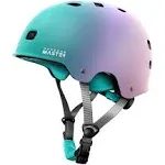 OutdoorMaster Skateboard Cycling Helmet, Fuschia Teal / Xs