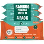 ECO SOUL Bamboo Flushable Extra-Large Adult 48 Count (Pack of 8) 