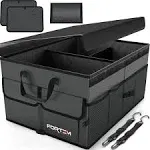 FORTEM Car Trunk Organizer, Collapsible Multi Compartment Large, Grey 