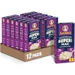 Annie's Super! Mac, Protein Macaroni and Cheese Dinner, Shells & White Cheddar, 6 oz. (Pack of 12)