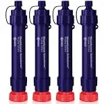 Membrane Solutions Water Filter Straw WS02, Detachable 4-Stage 0.1-Micron Portable Water Filter Camping, 5,000L Water Purifier Survival Gear and Equipment for Hiking Camping Travel and Emergency