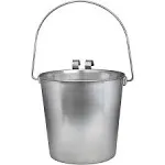 Indipets Heavy Duty Flat Sided Stainless Steel Pail