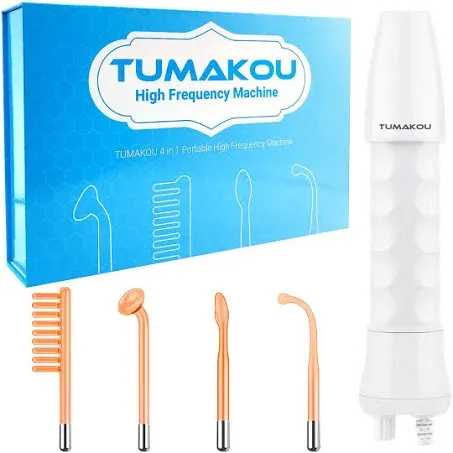 High Frequency Facial Machine - Tumakou Portable Handheld High Frequency Facial Skin Wand Machine with 4 Different Tubes