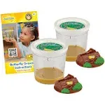 Two Cups of Caterpillars - Life Science & STEM Education - Butterfly Kit Refill – Painted Lady Butterflies – Includes Two Chrysalis Holding Logs Instructions - Butterfly Lifecycle Observation