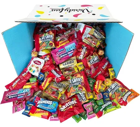 Halloween Bulk Assorted Fruit Candy - Starburst, Skittles, Gummy Life Savers, Air Heads, Jolly Rancher, Sour Punch, Haribo Gold-Bears, Gummy Bears & Twizzlers (96 Oz Variety Pack)