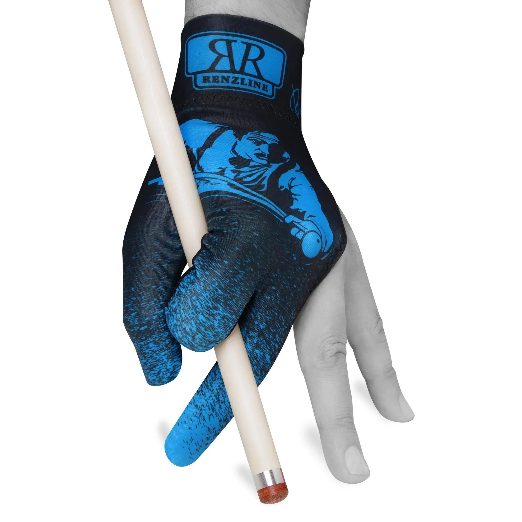 LONGONI Renzline Billiard POOL CUE GLOVE for Left hand Blue/Black