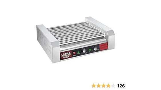 Great Northern Popcorn 11 Hot Dog Machine Countertop Roller with Dual Temperature Zones Makes Up to 30 Hotdogs, Brats, or Sausages