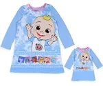 Komar Kids CoComelon Toddler Girls JJ Character Nightgown With Matching doll Gown