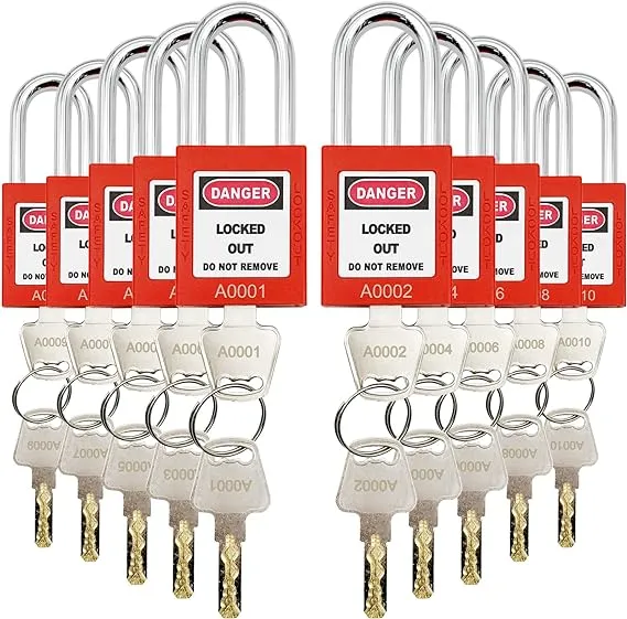 SAFBY 10 Keyed Different Lockout Tagout Lock - Loto Safety Padlocks for Lock Out