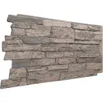 Ekena Millwork 49 inchw x 25 1/2 inchh x 1 1/4 inchd Acadia Ledge Stacked Stone, Stonewall Faux Stone Siding Panel, Boardwalk Bay