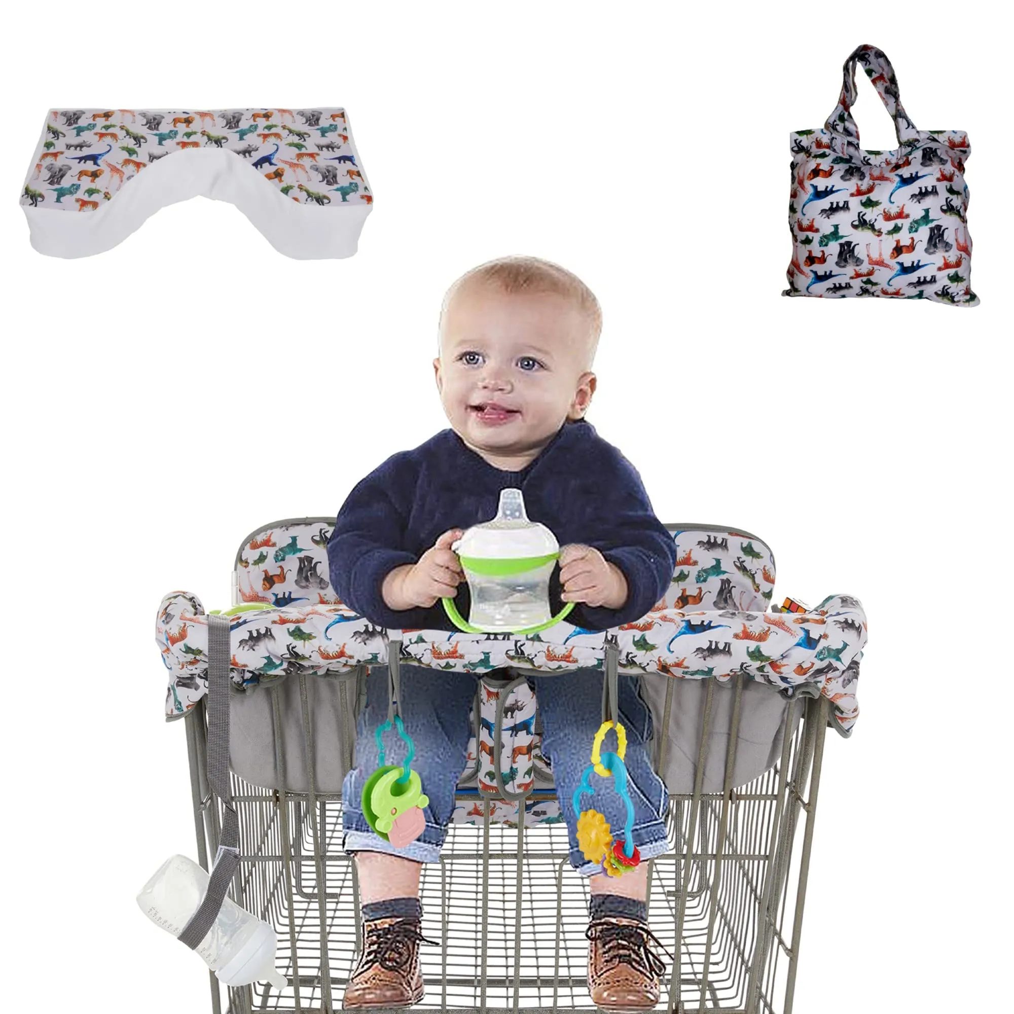 BabysDrive Shopping Cart Cover for Baby, with Cushion Included, High Chair Cover, Loaded with Baby-friendly Features, Fits All Shopping Carts