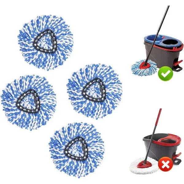 4Pack Microfiber Refill for EasyWring RinseClean Spin Mop Compatible with OCedar