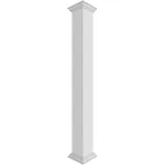 Ekena Millwork 6 inchw x 9'H Craftsman Classic Square Non-Tapered, Smooth PVC Column Kit, Crown Capital & Crown Base, Size: 6 inchw x 108 inchh