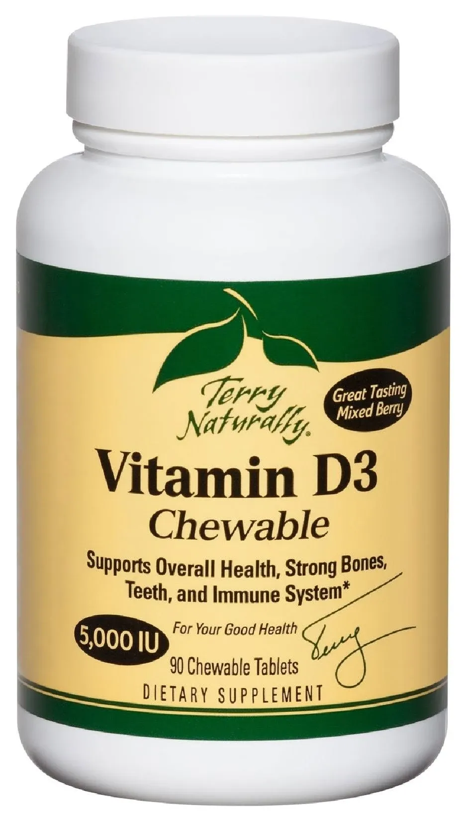 Terry Naturally Vitamin D3 5000IU Chewable Tablets | The Healthy Place