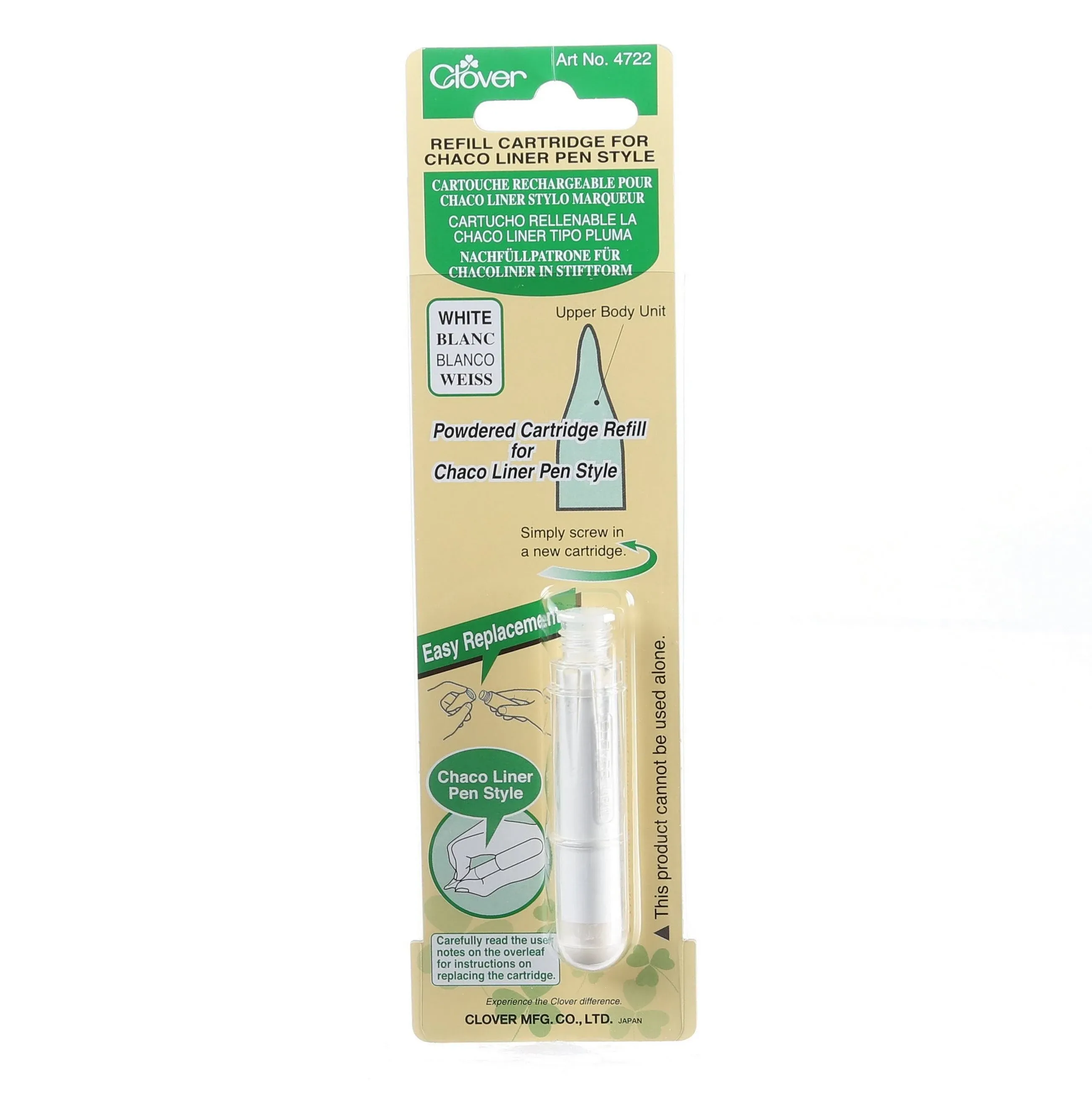 Clover Chaco Liner Pen Style Refill - White