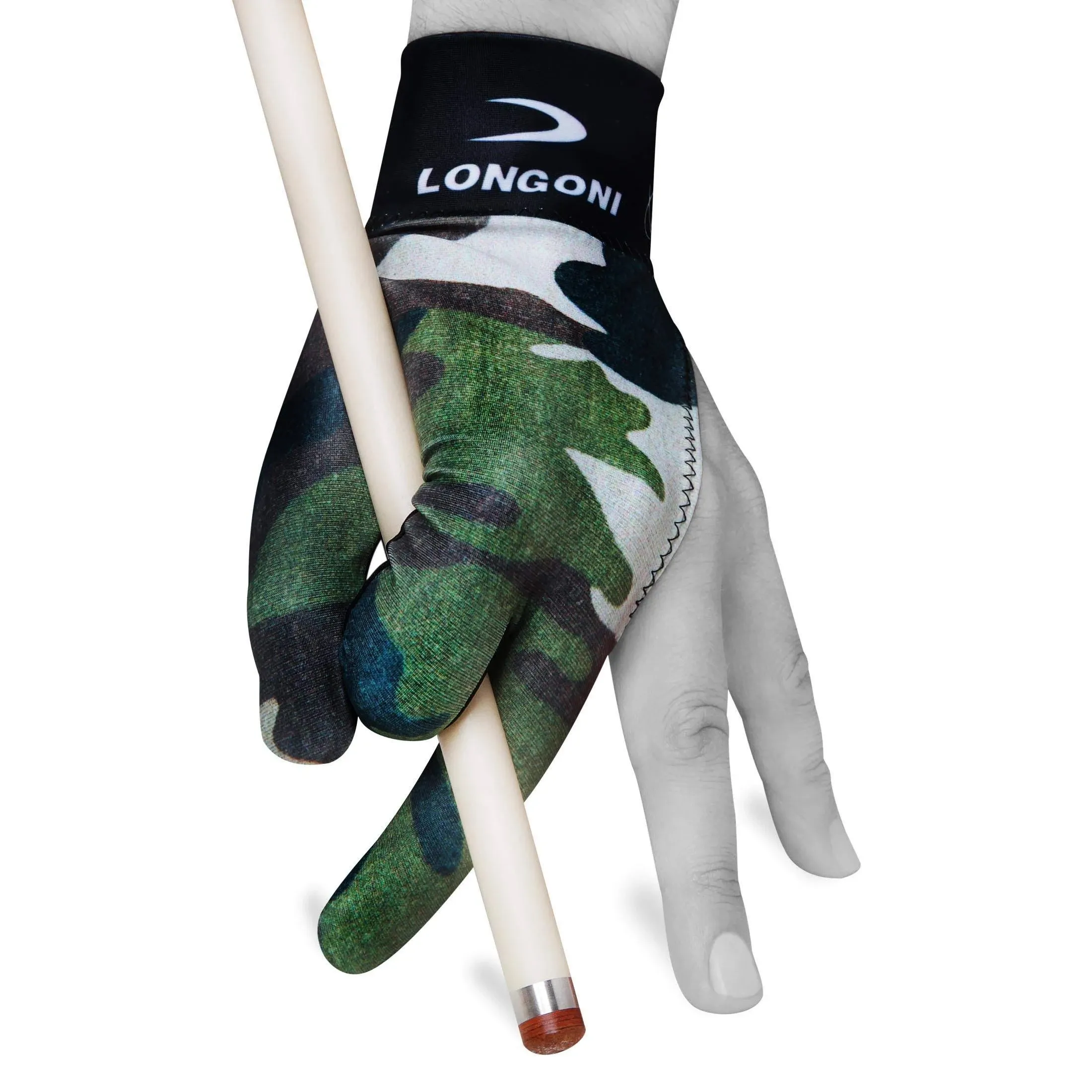 Longoni Billiard Pool Cue Glove Fancy Military 3 for Left Hand