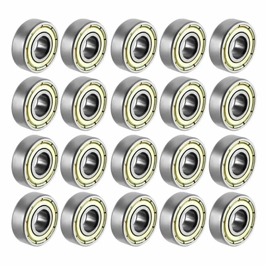 20pcs Deep Groove Ball Bearing 696ZZ Double Shield 6mmx15mmx5mm Carbon Steel