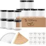 112Pens 12 Pack 8 oz Glass Candle Jars