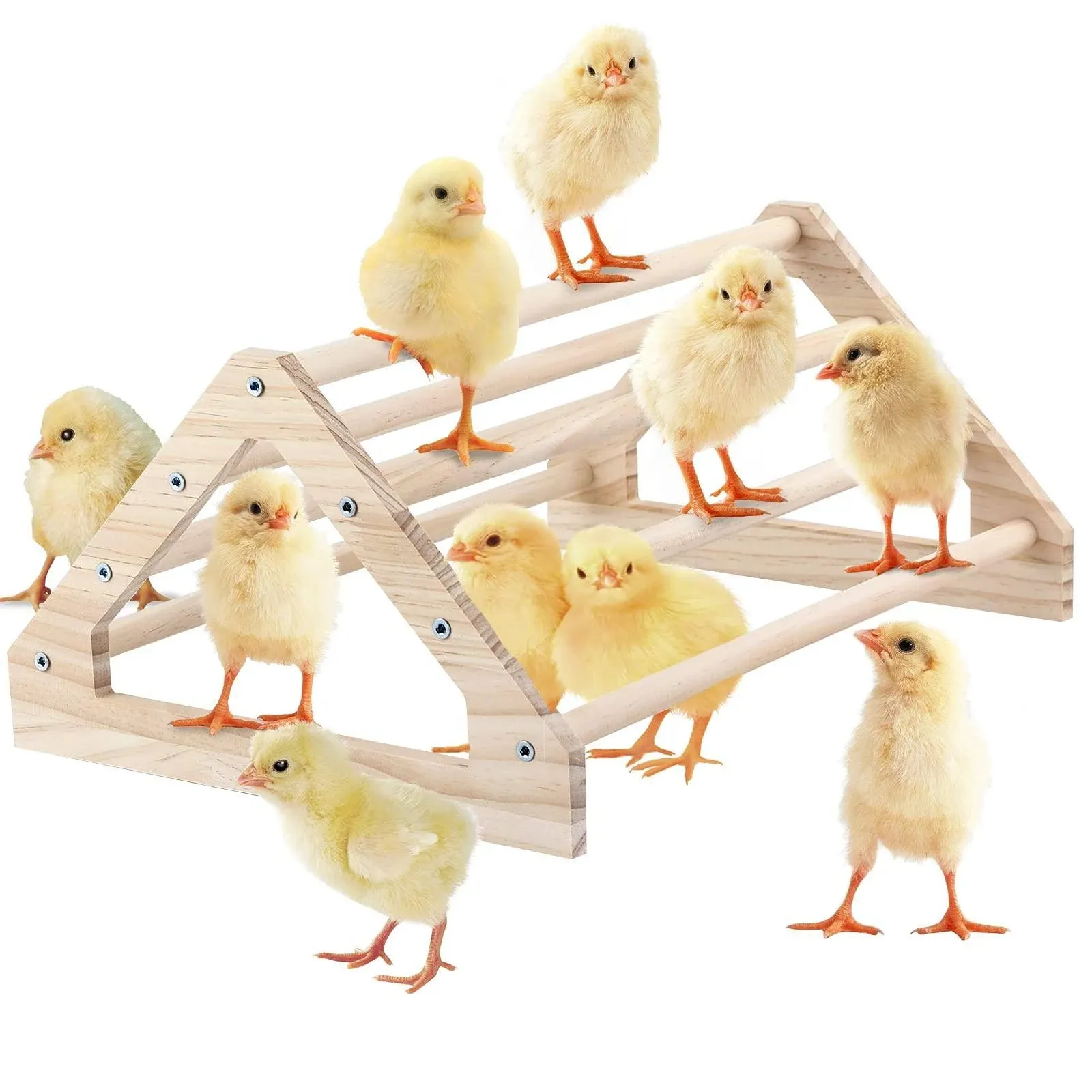 GINTUTO Chicken Perch Strong Pine Wooden Chick Jungle Gym Roosting Bar, Chick ...