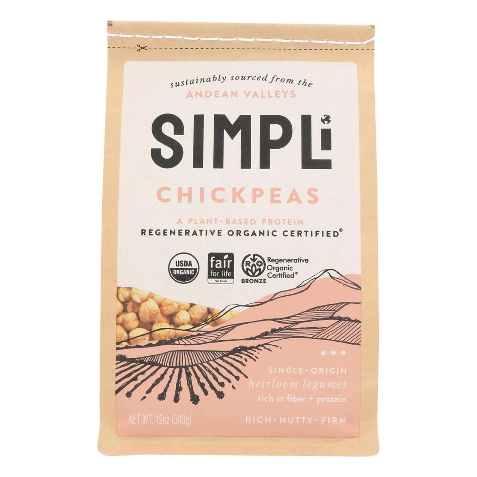 Simpli Regenerative Organic Chickpeas - 12.0 oz