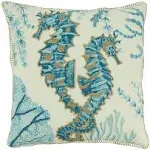 Saro Lifestyle Filled Sea Horse Throw Pillow