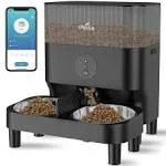 iPettie Automatic WiFi Pet Feeder for 2 Pets, 5L/21 Cup Capacity, 1-10 Meals Per Day, Adjustable Bowl Height, Smart Dog Cat Feeder with 2 Stainless Steel Bowls, Voice Recording, 2.4G WiFi App Control