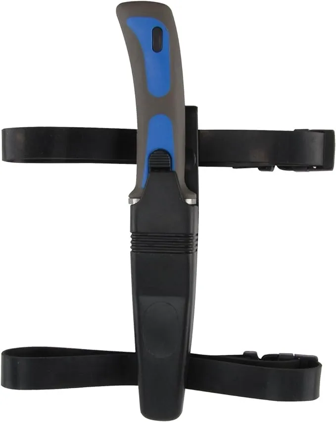 Treasure Gurus Stainless Steel Blue Dive Knife with Sheath Arm or Leg Straps and Line Cutter