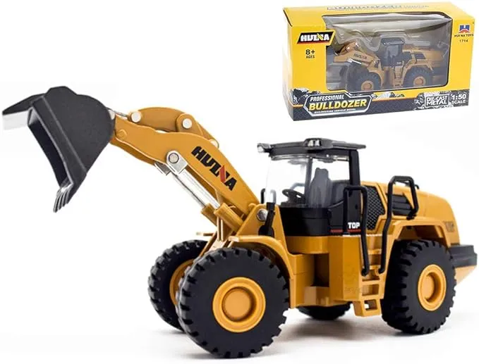 Ailejia 1/50 Scale Diecast Articulated Mechanical Loader Bulldozer Alloy Models Construction Vehicle s Model Engineering Car Toy Mechanical Loader boy Gift (Mechanical Loader)