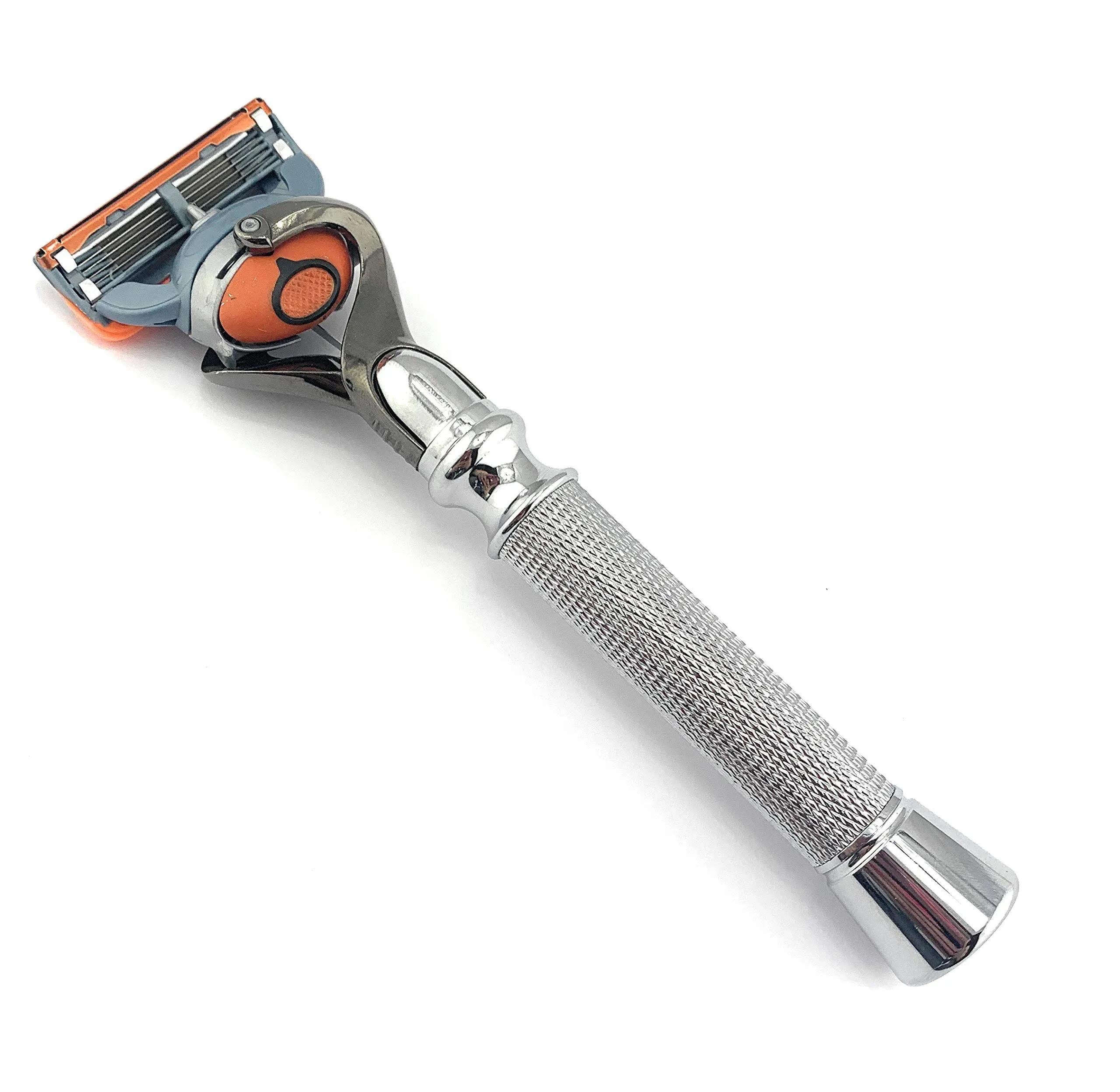 GBS 5 Blade Razor with Pivot Ball technology-All Chrome Diamond Pattern Long ...