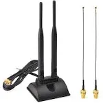 Eightwood 2.4GHz 5GHz Dual Band WiFi Antenna RP-SMA Male Antenna + IPEX U.FL ...