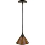 Premier Copper Products L300DB 7-Inch Hand Hammered Copper Cone Pendant Light, Oil Rubbed Bronze