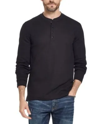 Weatherproof Men's Long Sleeved Waffle Henley T-Shirt