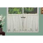 Creative Linens Battenburg Lace Kitchen Curtain 36" L Tiers Ecru Beige