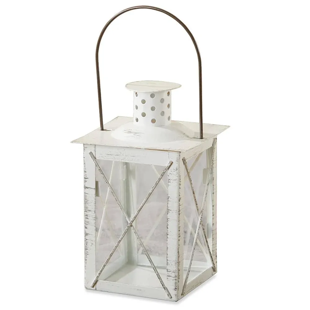 Kate Aspen Luminous White Medium-Sized Lantern Tea Light Holder