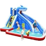 Inflatable Pool Water Slide Bounce House Castle Splash Water Pool, Family, Kids