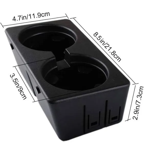 19154712 Cup Holder Compatible with 2007-2013 Chevy Silverado Avalanche Sierra 2007-2014 Suburban Tahoe Escalade - Floor Mounted Front Center Console Dual Beverage Drink Insert