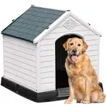 YITAHOME 41 Large Plastic Dog House Outdoor Indoor Doghouse Puppy Shelter Water Resistant Easy Assembly Sturdy Dog Kennel with Air Vents and Elevate