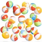 Top Race Mini Beach Balls Bulk - Mini Inflatable Beach Ball, Sport Ball - Rainbow Blow Up Bulk Beach Balls for Kids, Sport, Beach, Pool Toys and Water Games - Hawaiian Party Decorations or Pool Party