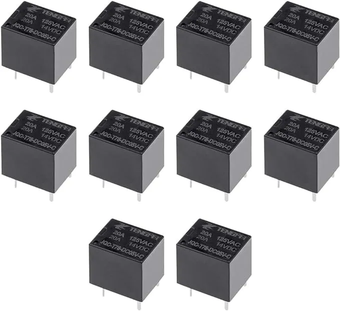 uxcell 10 Pcs JQC-T78-DC05V-C DC 5V Coil SPDT 5 Pin PCB Electromagnetic Power Relay