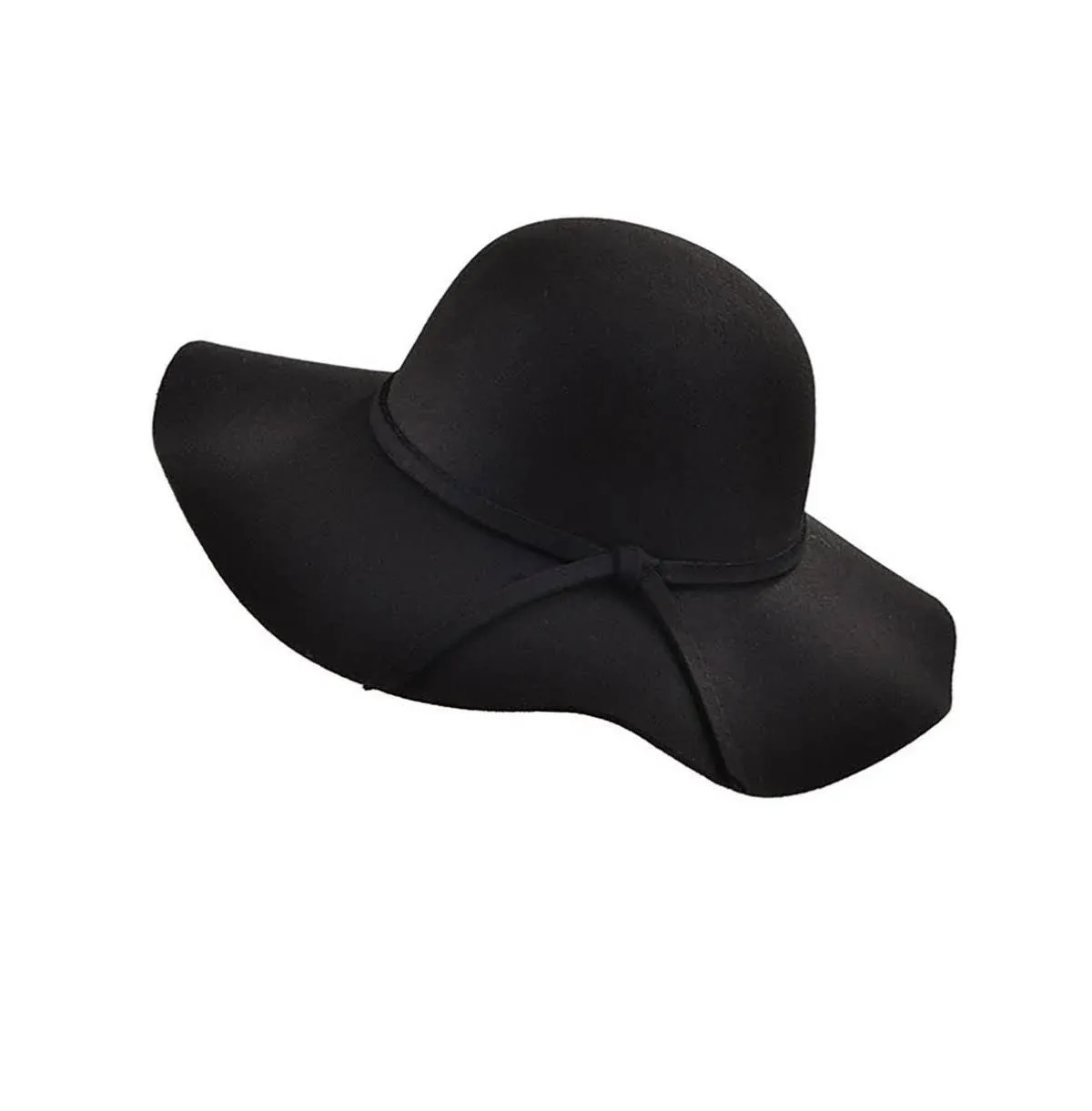 Haute Edition Women's Felt Wool Blend Floppy Hat - Black