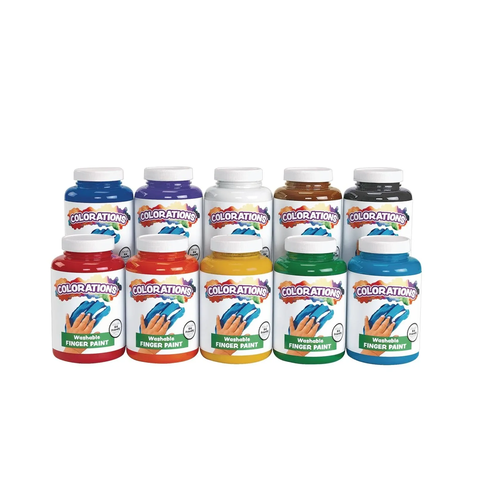 Colorations® Paraben-Free Washable Finger Paints - 10 Colors, 16 fl oz each