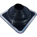 Dektite Premium #4 Black EPDM Metal Roof Pipe Flashing, Square Base, Pipe OD 3" to 7"