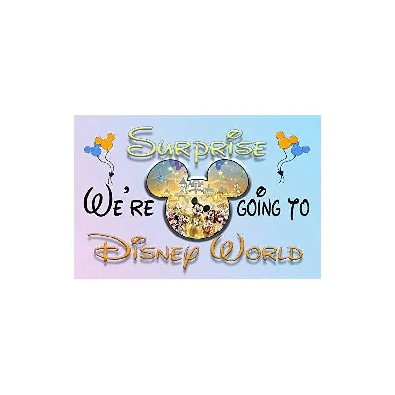 We're Going to Mickey World 30 Piece Puzzle with Gold Gift Tin Round