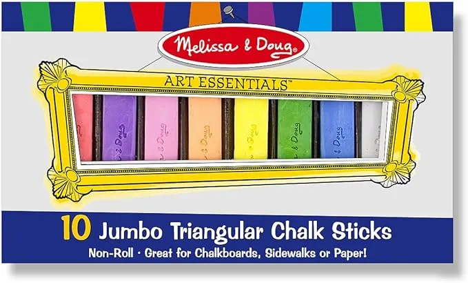 Melissa & Doug 10 Jumbo Triangular Chalk Sticks 4100