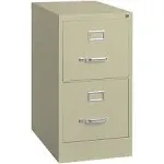 Pemberly Row 22" 2-Drawer Metal Letter Width Vertical File Cabinet in Beige - PR-436140