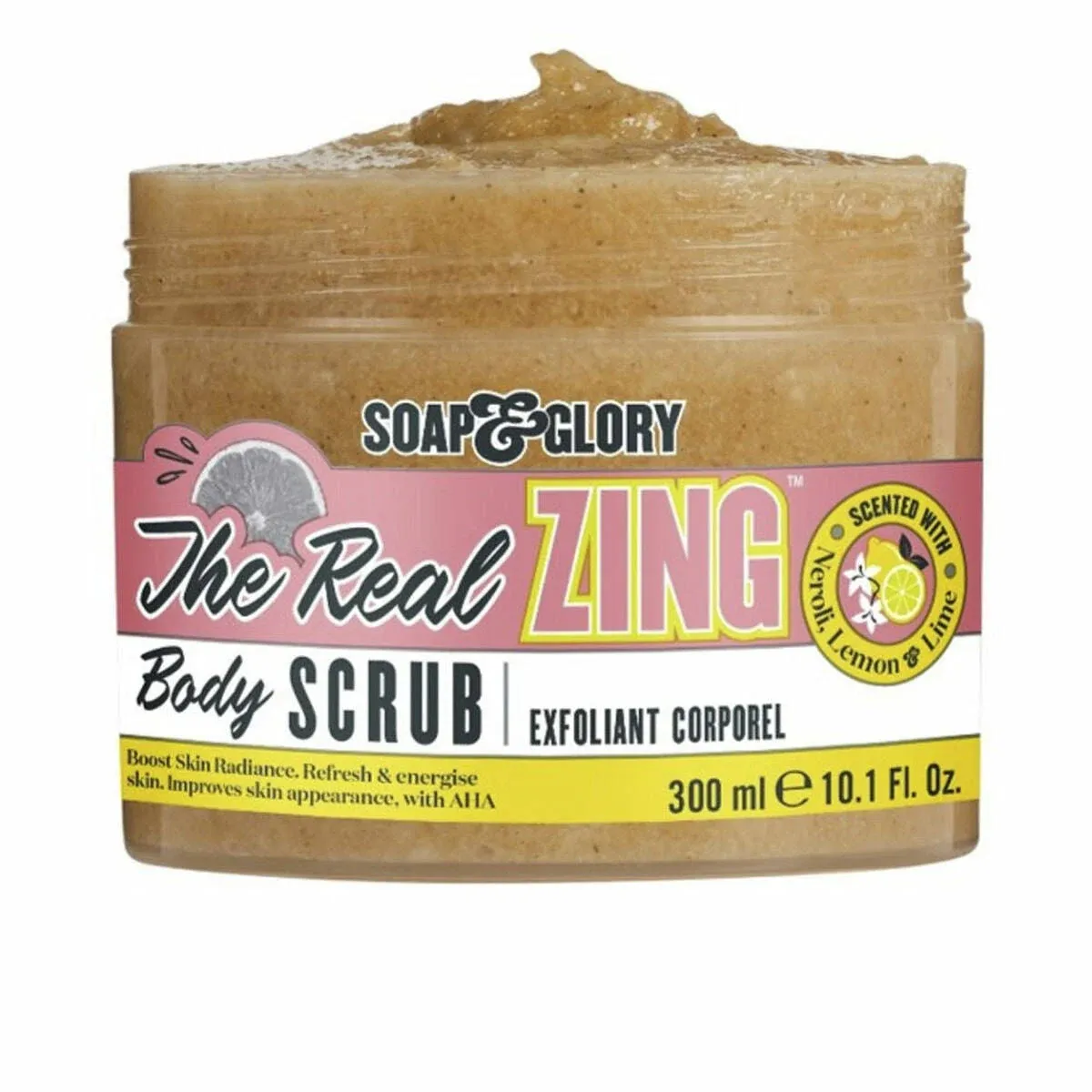 Soap &amp; Glory The Real Zing Body Scrub Exfoliant, Lemon Lime &amp; Neroli, 10.1 Fl Oz