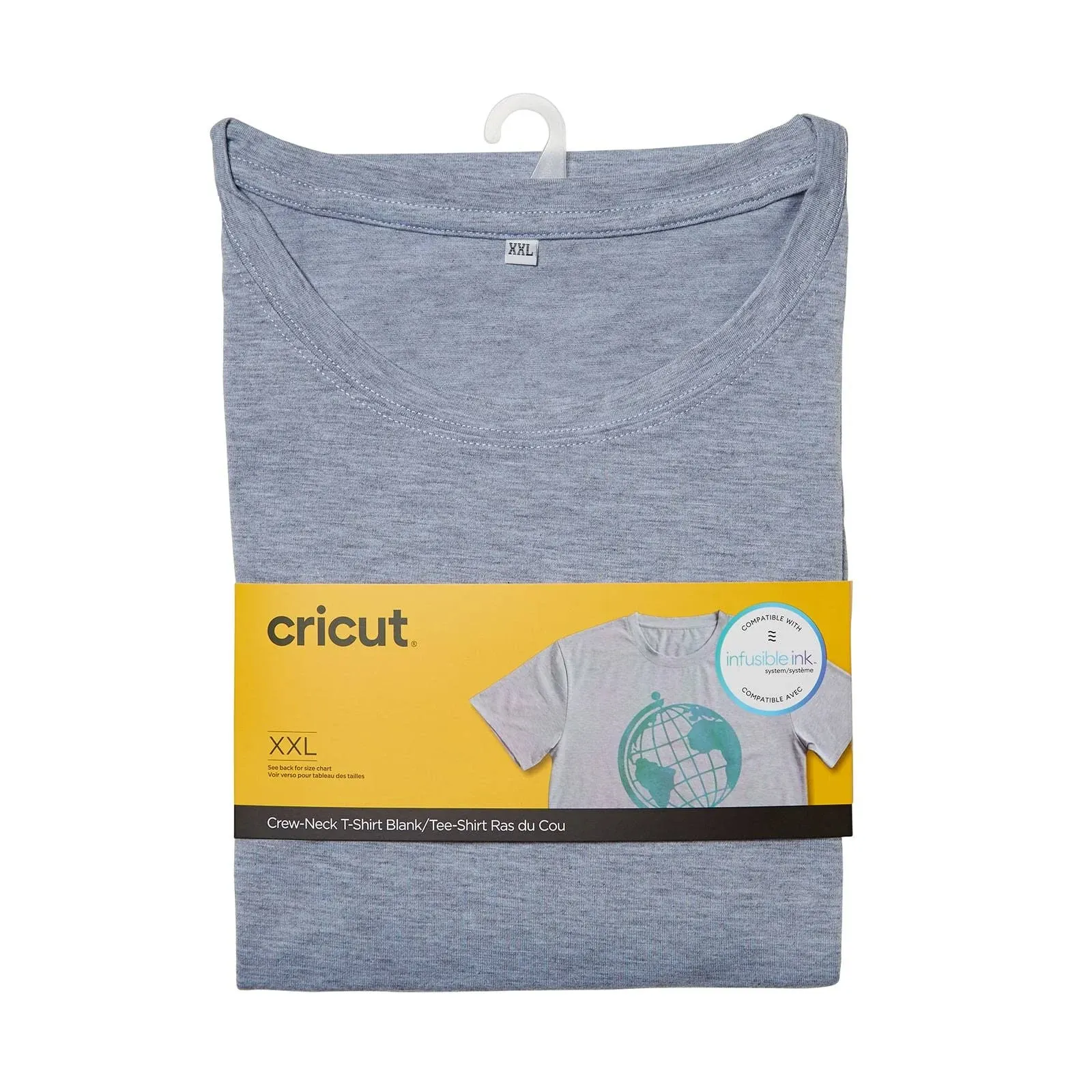 Cricut Adult T-Shirt Blank - Unisex XX-Large, Crew-Neck, Gray