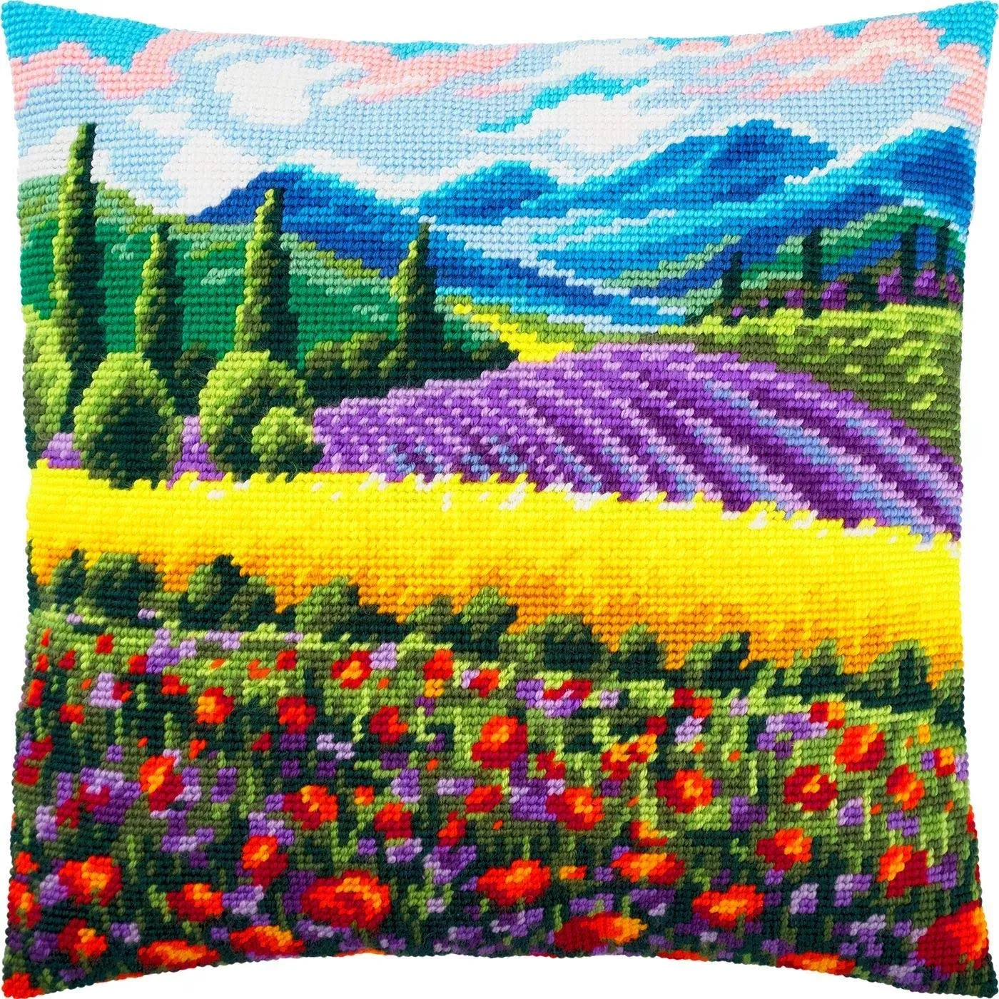 Provence. Cross Stitch Cushion Kit Throw Pillow Case 16×16 Inches Home Decor DIY